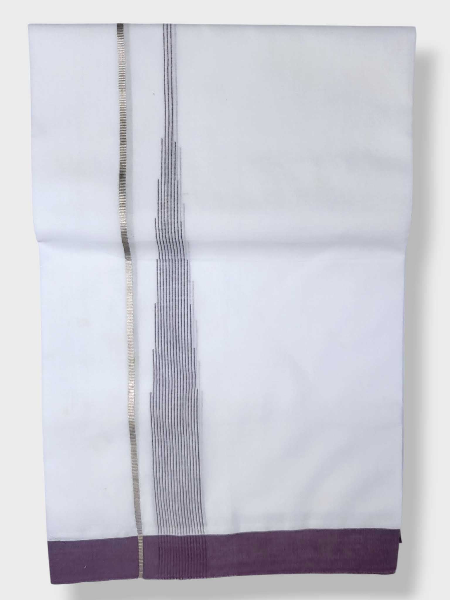 Pure White Cotton Men's Double Dhoti
