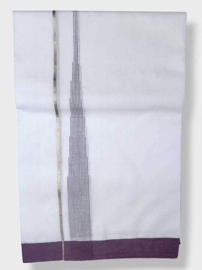 Pure White Cotton Men's Double Dhoti