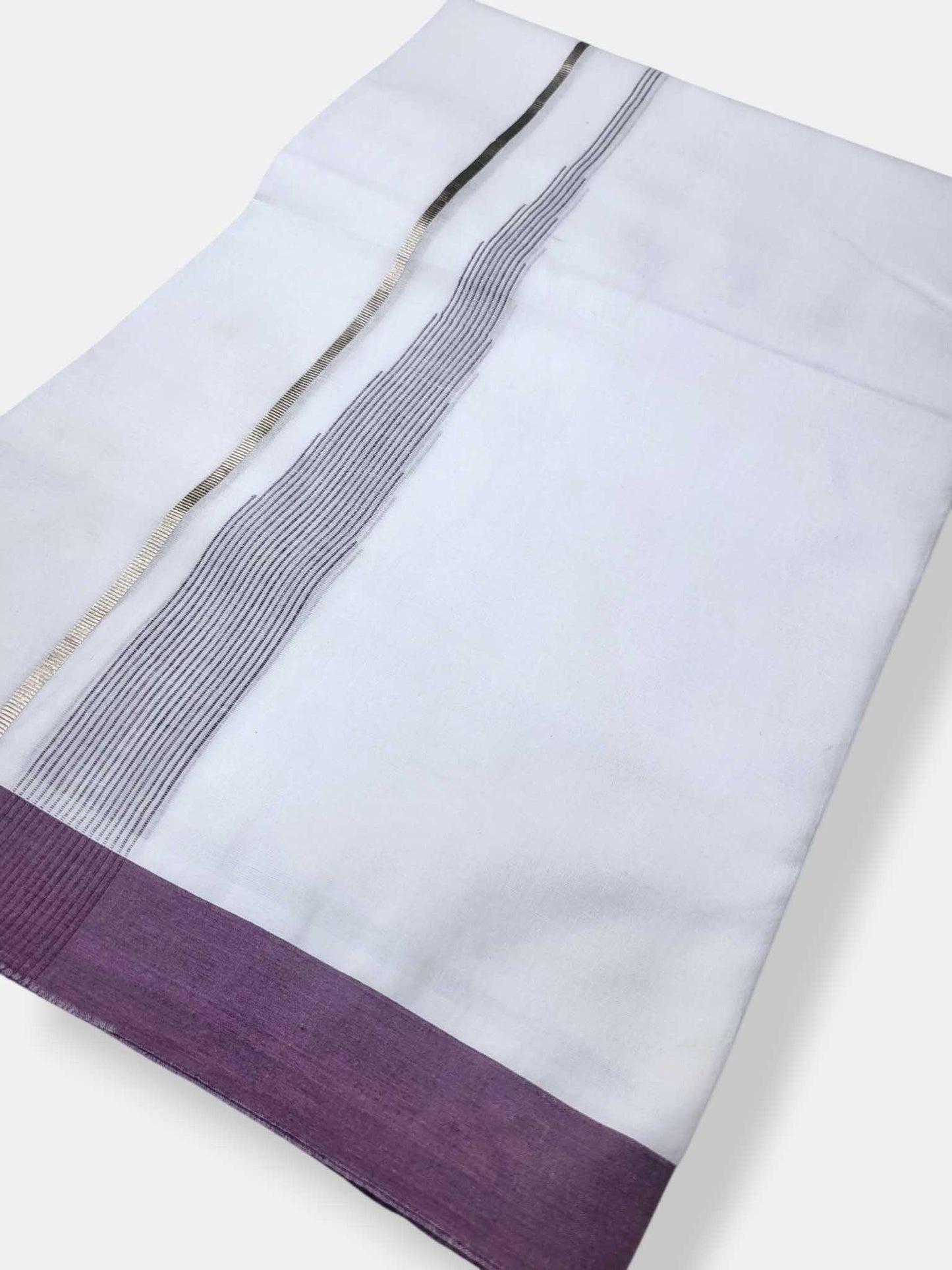 Pure White Cotton Men's Double Dhoti