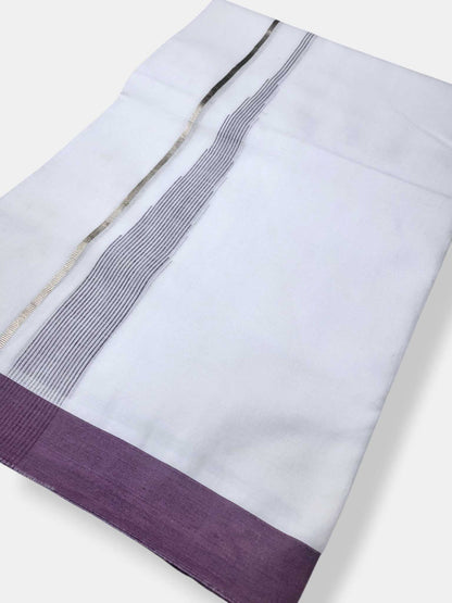 Pure White Cotton Men's Double Dhoti