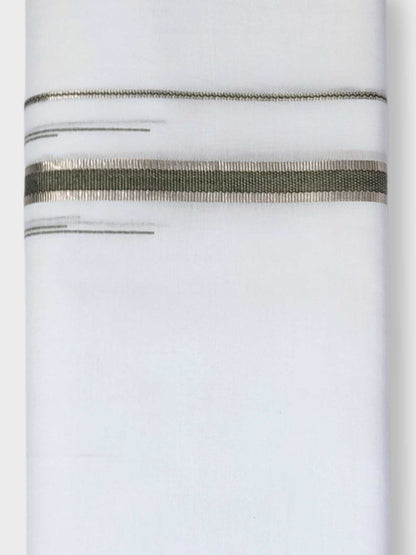 Pure White Cotton Men's Double Dhoti