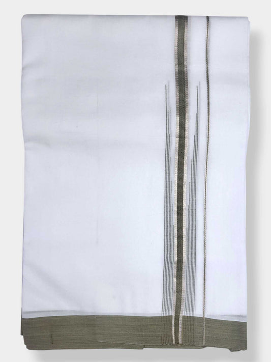 Pure White Cotton Men's Double Dhoti