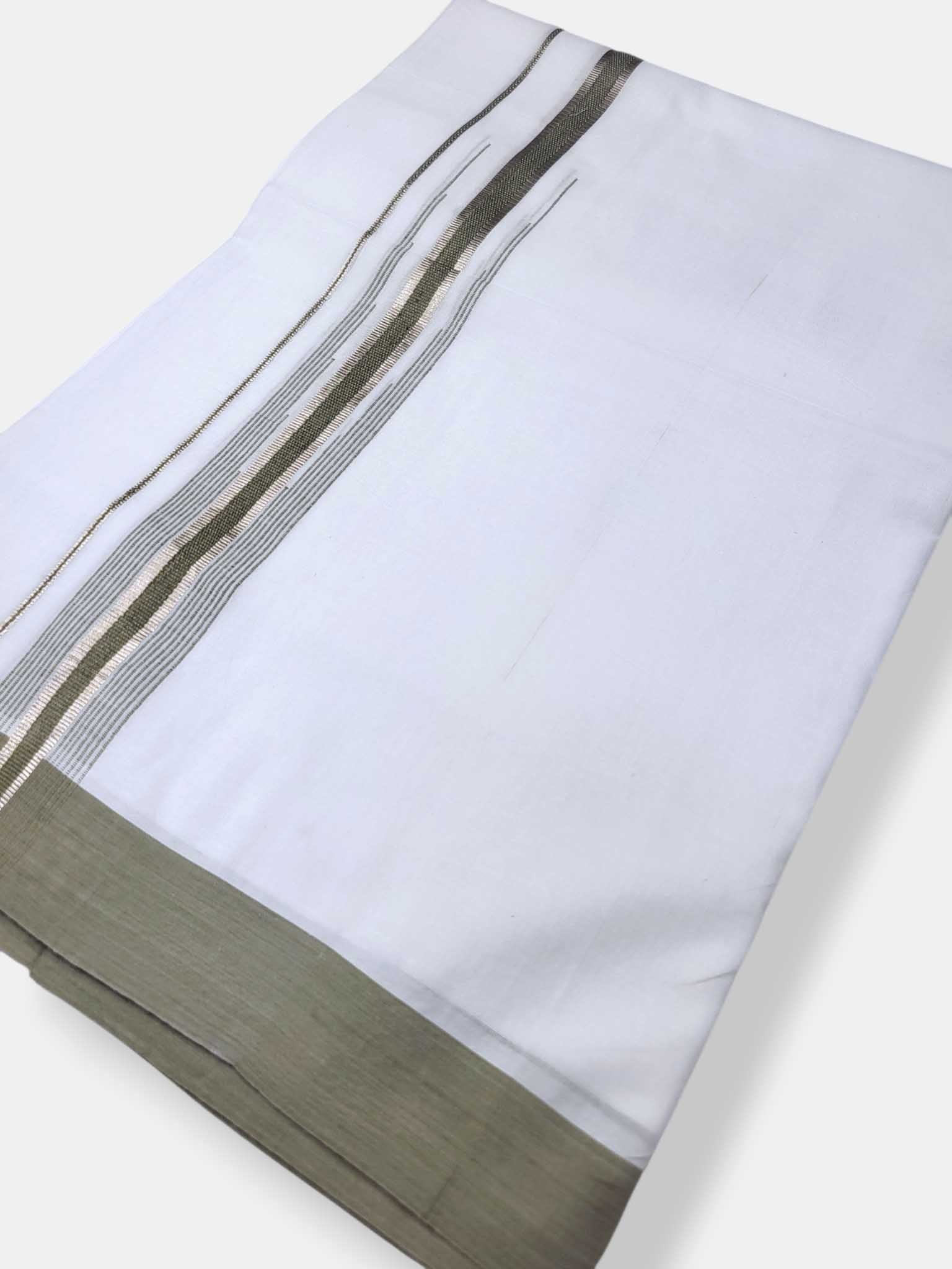 Pure White Cotton Men's Double Dhoti