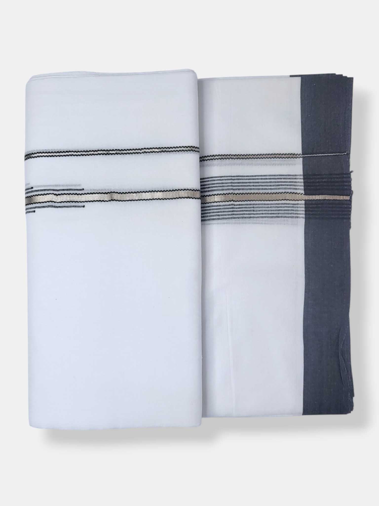Pure White Cotton Men's Double Dhoti