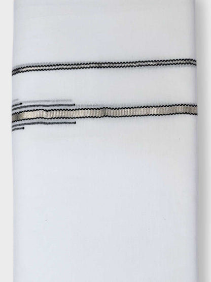 Pure White Cotton Men's Double Dhoti