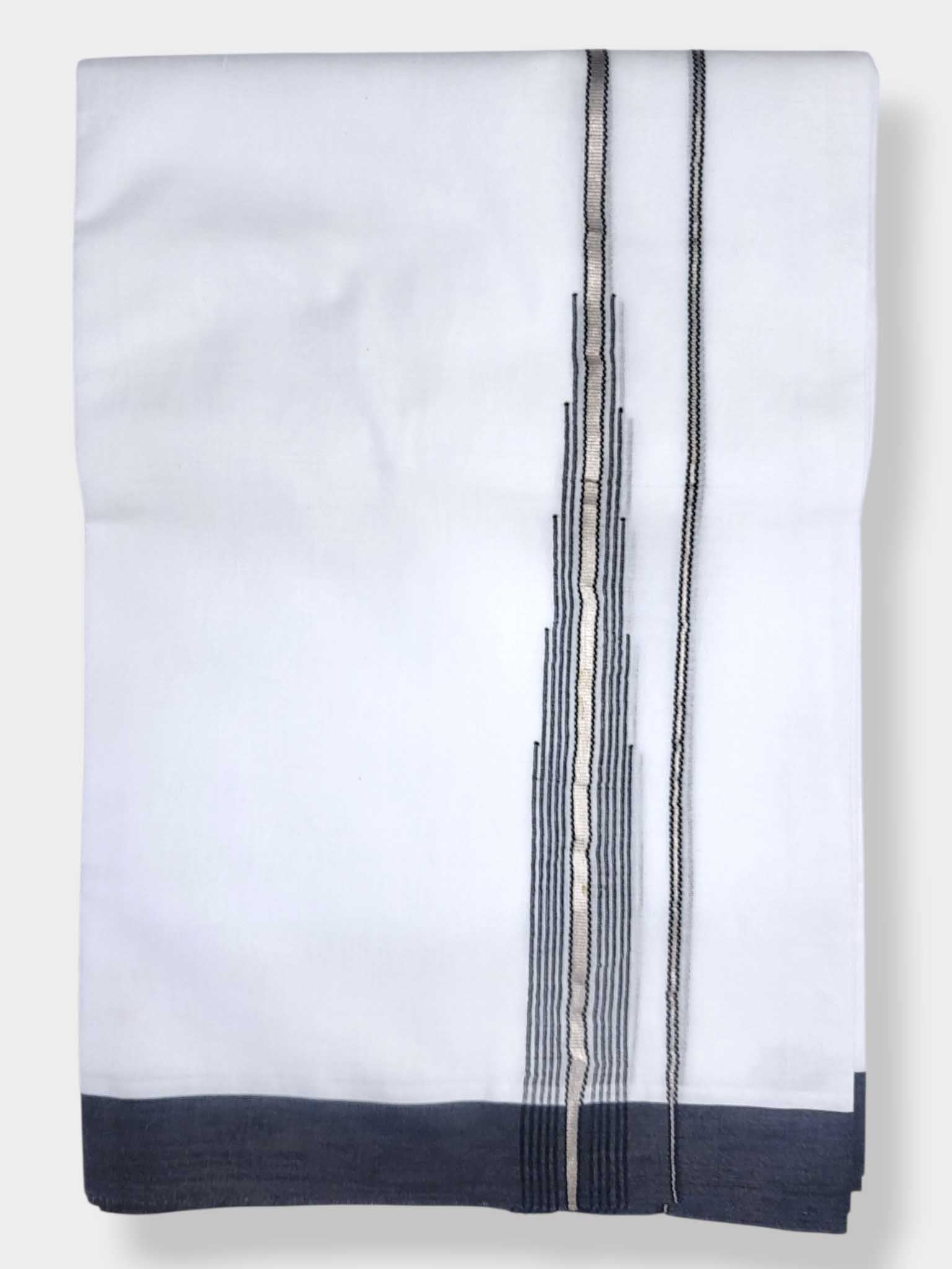 Pure White Cotton Men's Double Dhoti