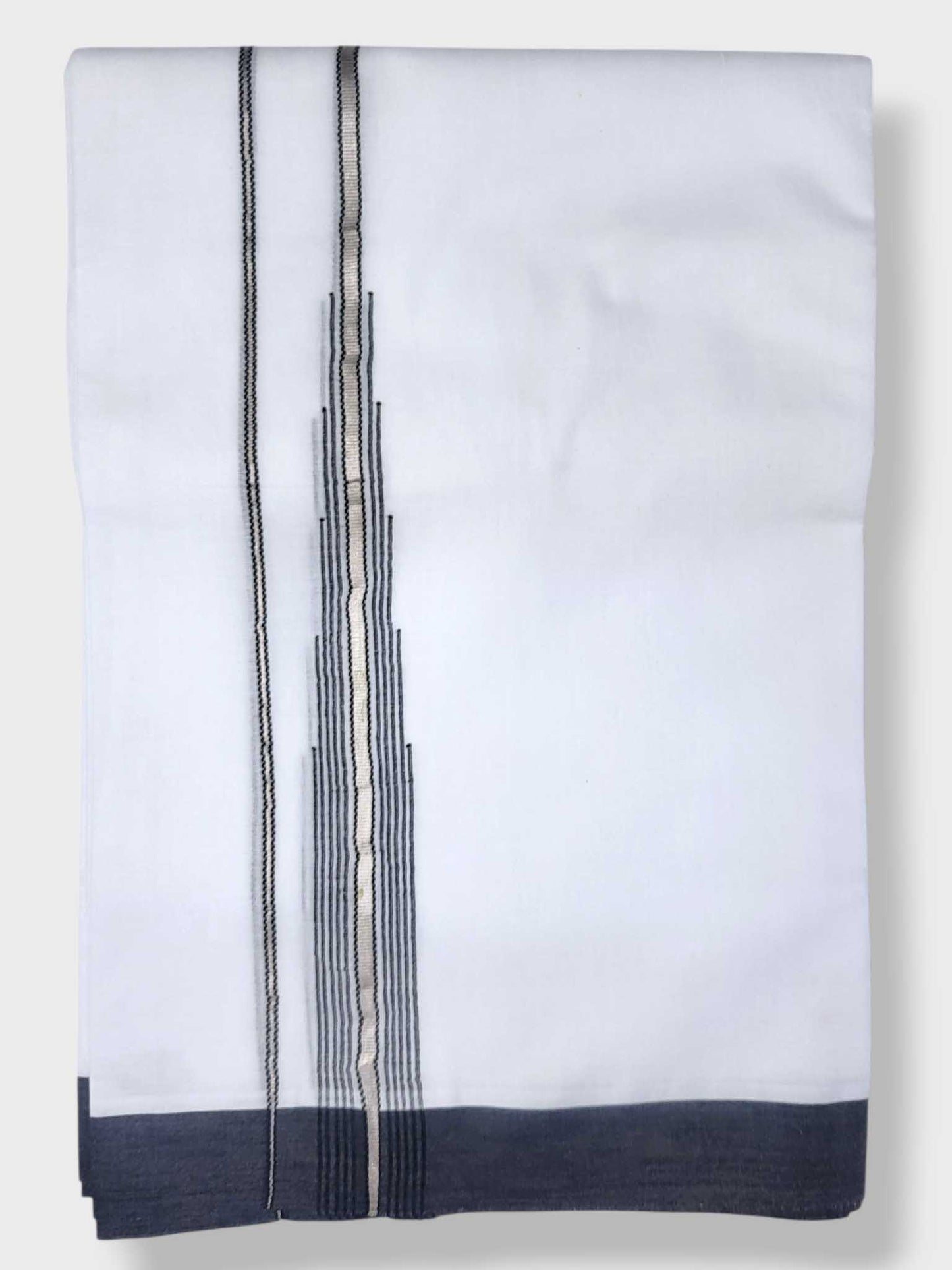 Pure White Cotton Men's Double Dhoti