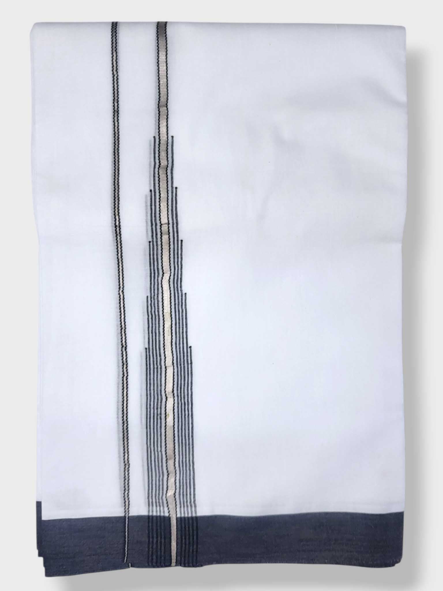 Pure White Cotton Men's Double Dhoti