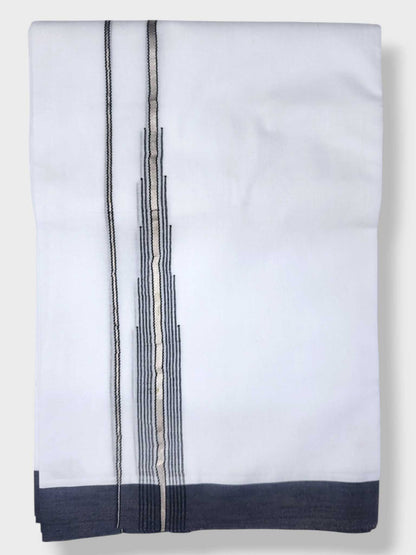 Pure White Cotton Men's Double Dhoti