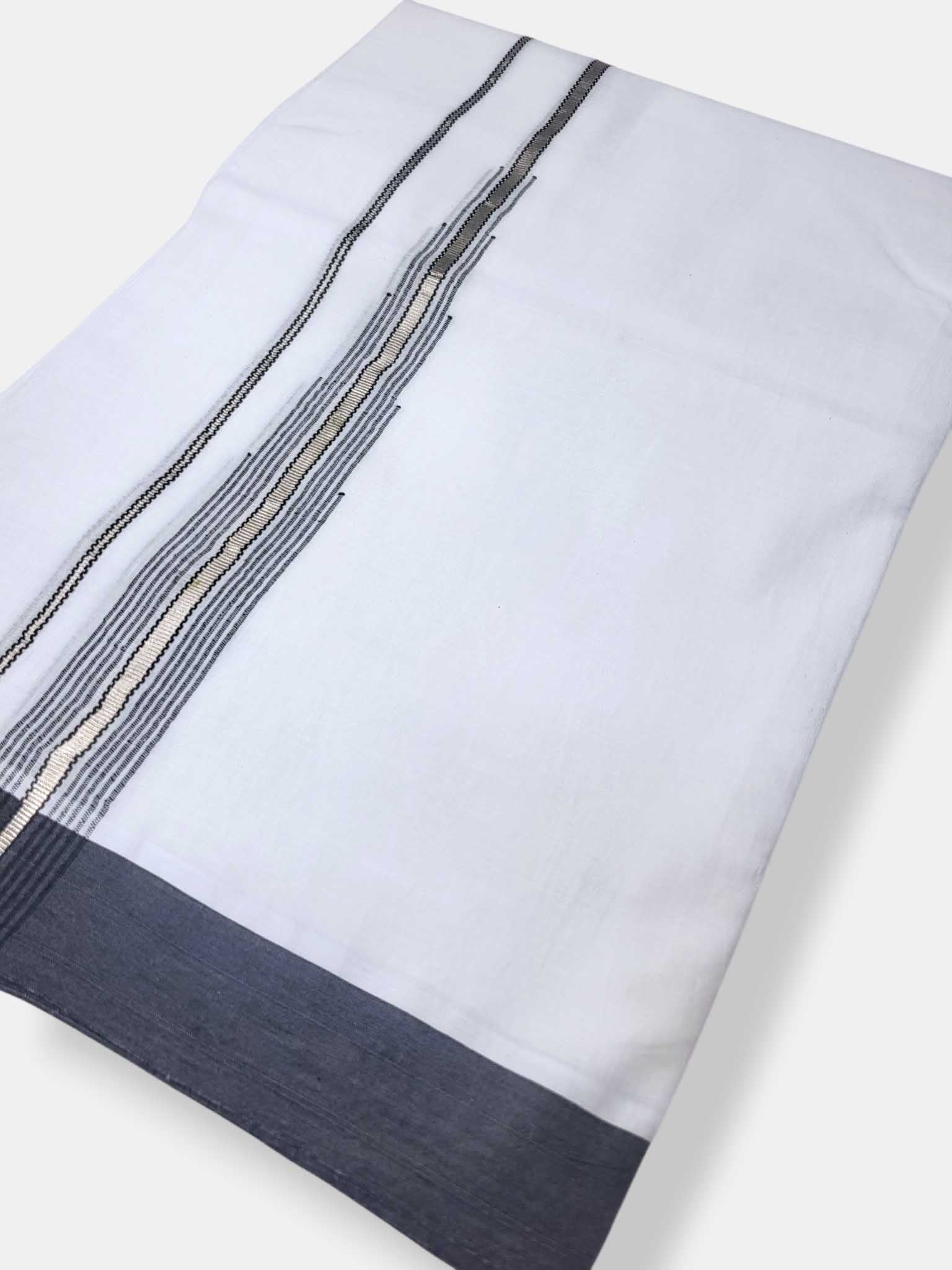 Pure White Cotton Men's Double Dhoti