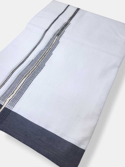 Pure White Cotton Men's Double Dhoti