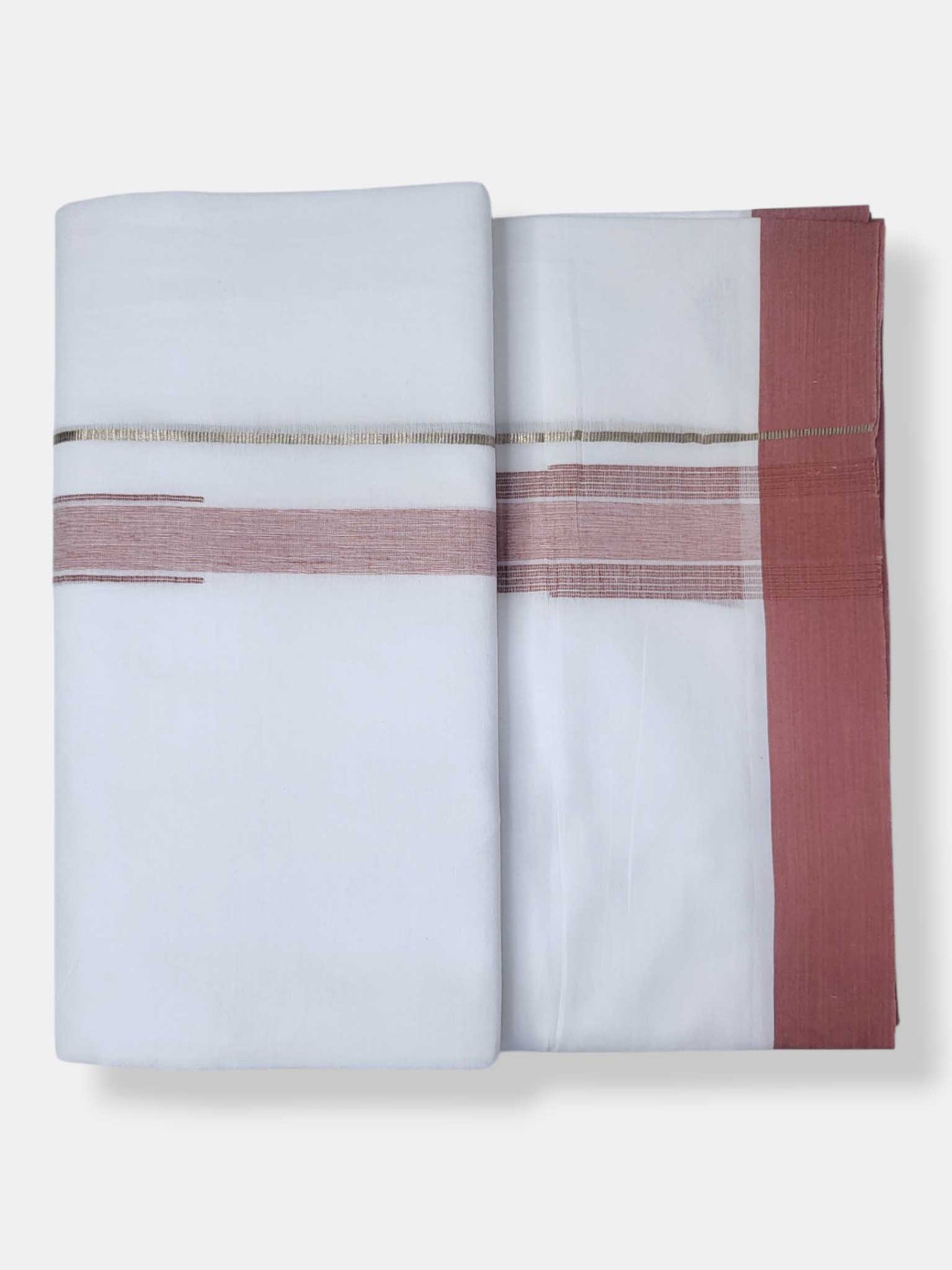 Pure White Cotton Men's Double Dhoti