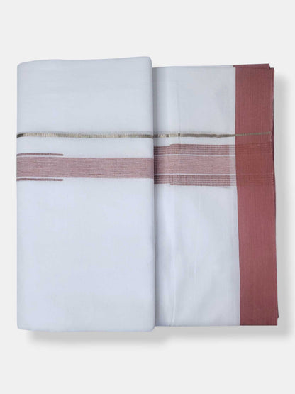 Pure White Cotton Men's Double Dhoti