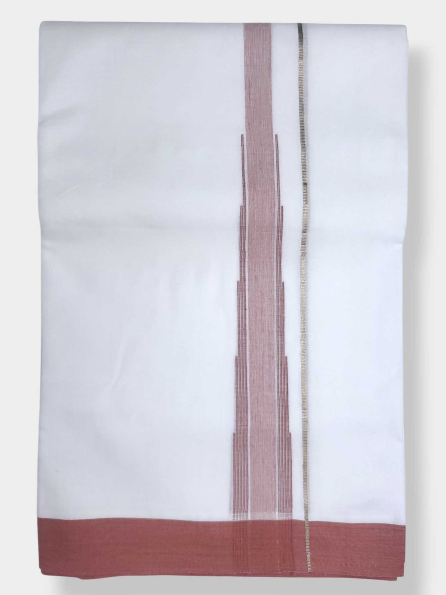 Pure White Cotton Men's Double Dhoti