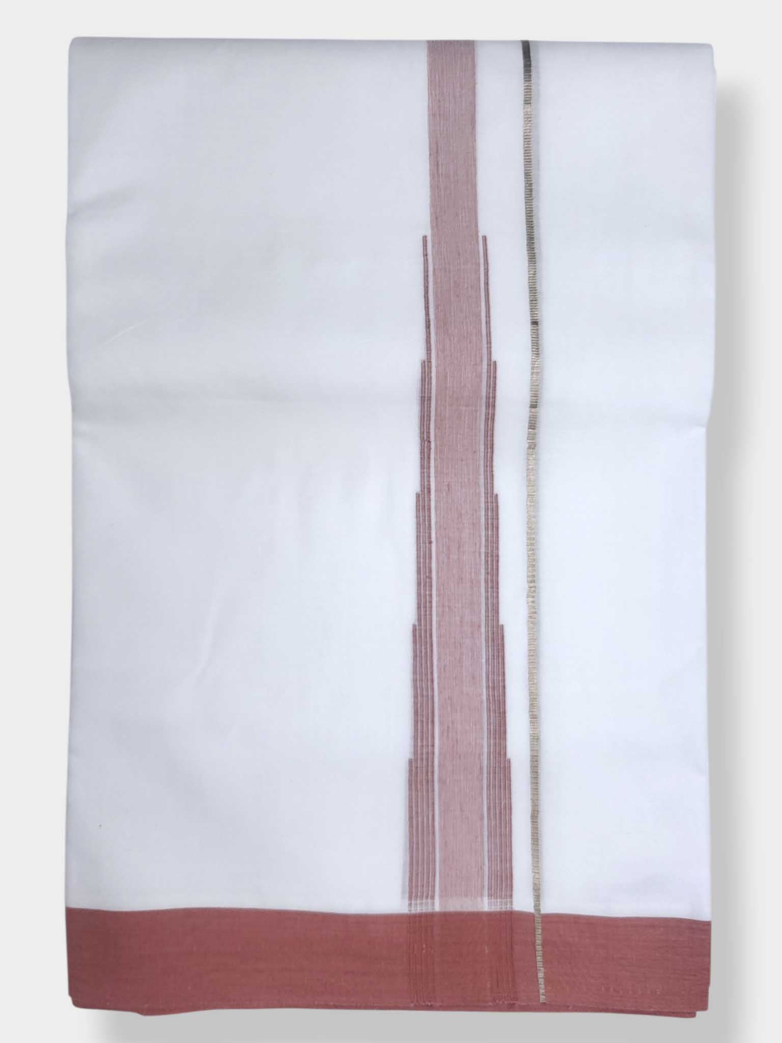 Pure White Cotton Men's Double Dhoti