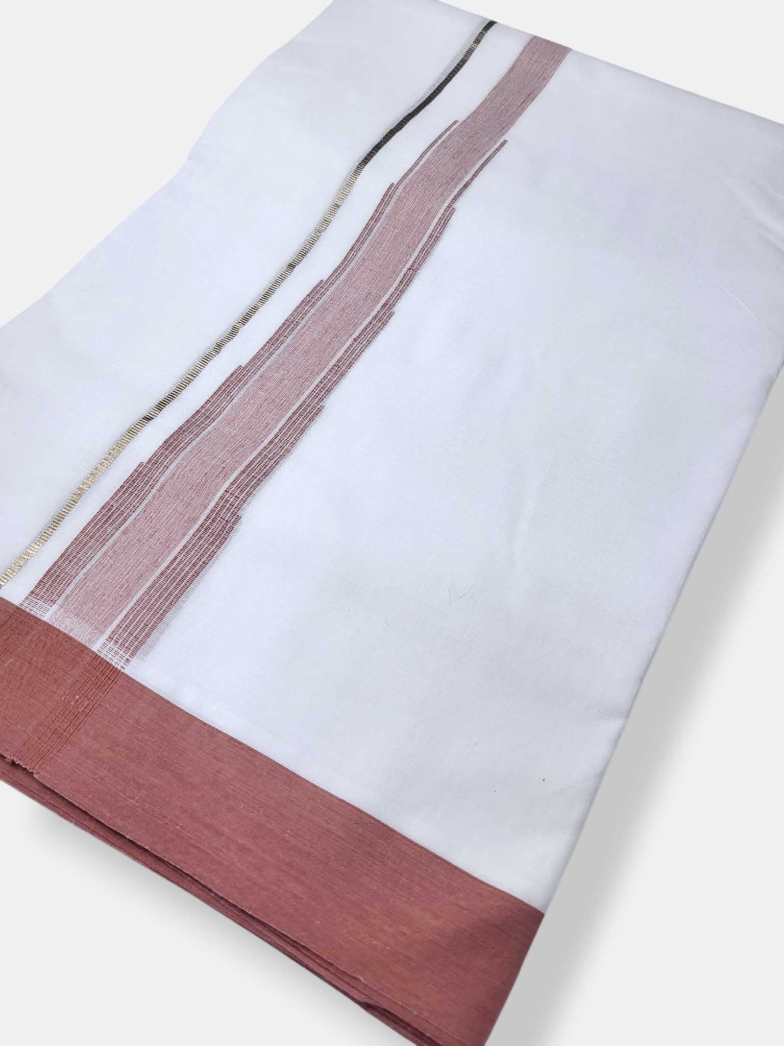 Pure White Cotton Men's Double Dhoti