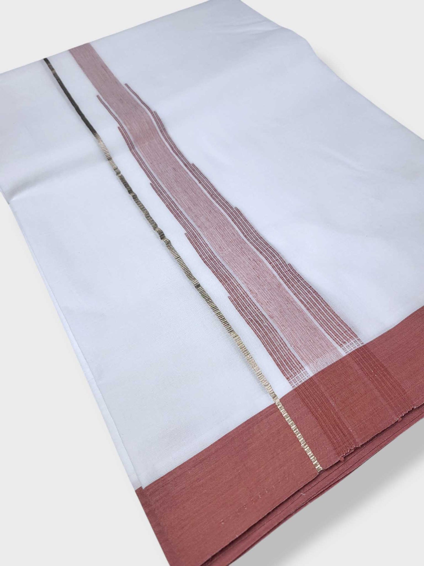 Pure White Cotton Men's Double Dhoti