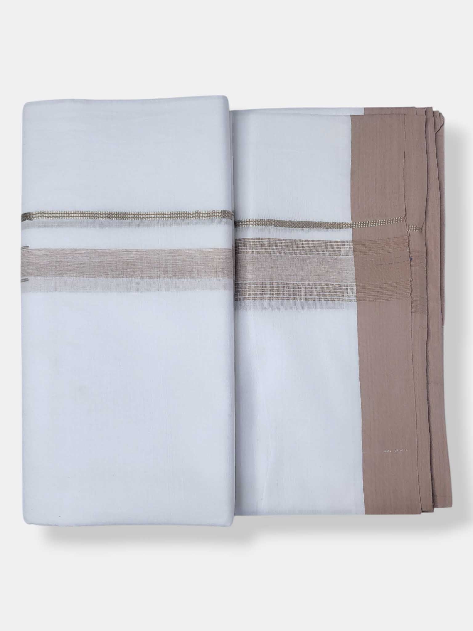 Pure White Cotton Men's Double Dhoti