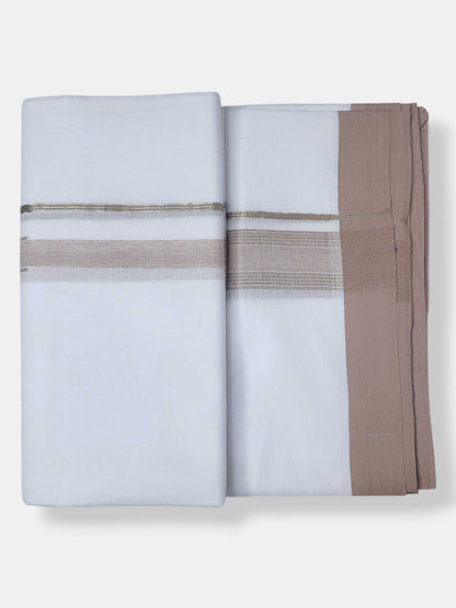 Pure White Cotton Men's Double Dhoti
