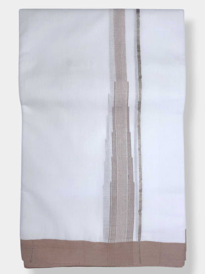 Pure White Cotton Men's Double Dhoti