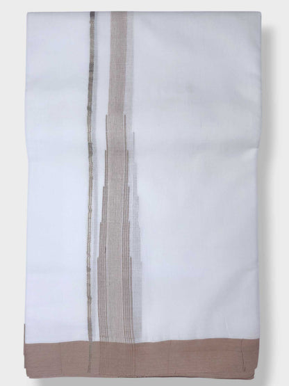 Pure White Cotton Men's Double Dhoti
