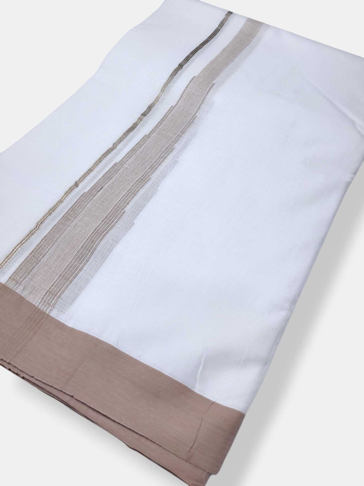 Pure White Cotton Men's Double Dhoti