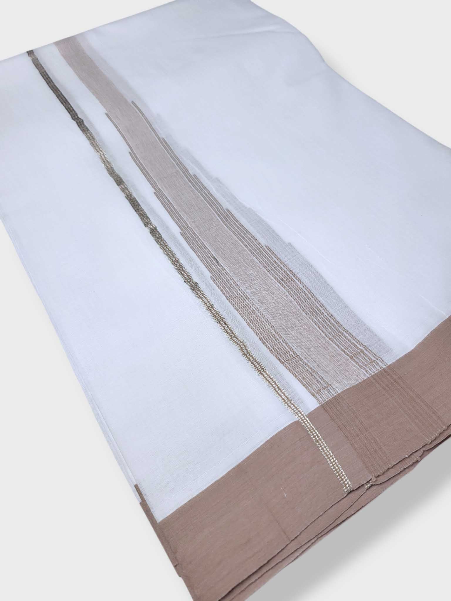 Pure White Cotton Men's Double Dhoti