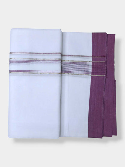 Pure White Cotton Men's Double Dhoti