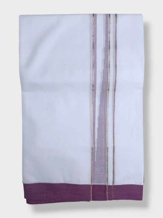 Pure White Cotton Men's Double Dhoti