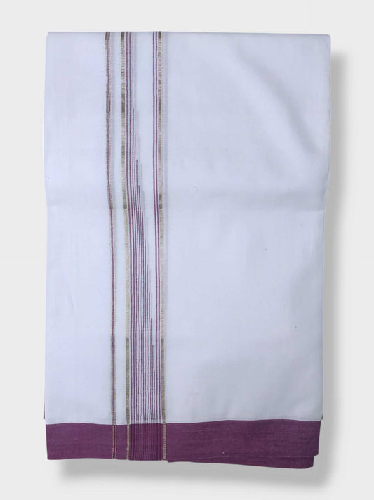 Pure White Cotton Men's Double Dhoti