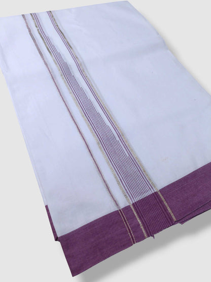 Pure White Cotton Men's Double Dhoti
