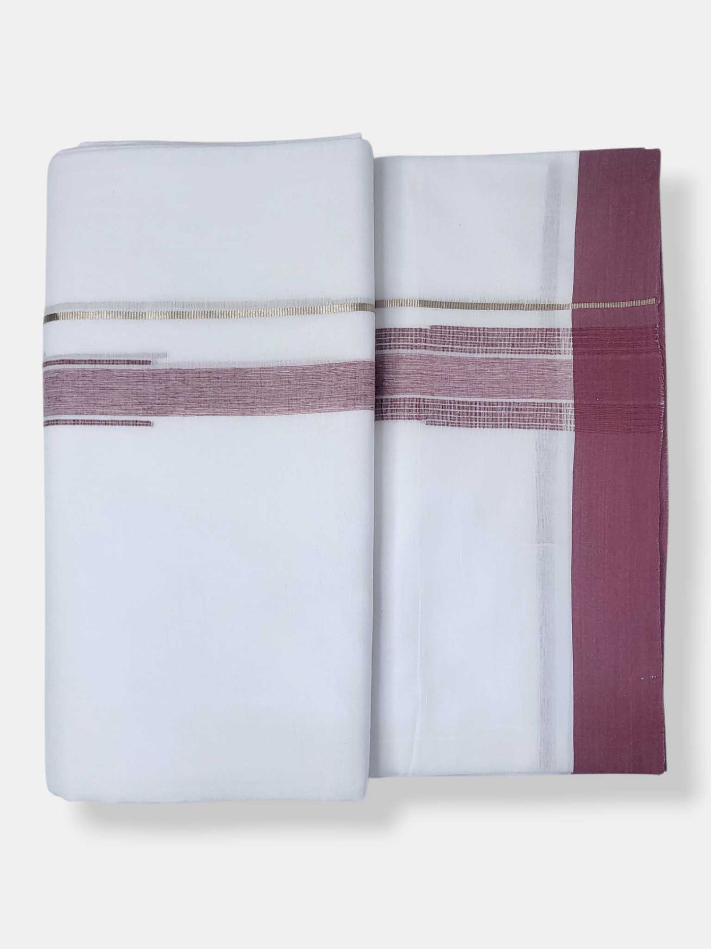 Pure White Cotton Men's Double Dhoti