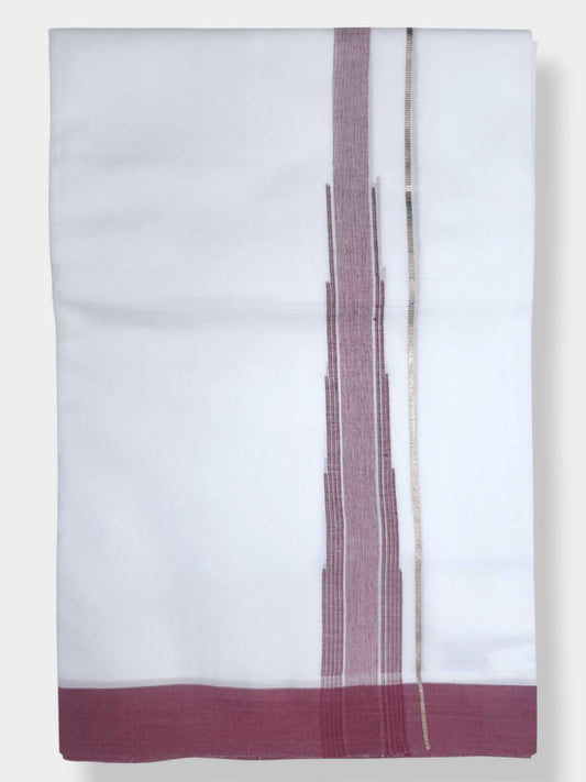 Pure White Cotton Men's Double Dhoti
