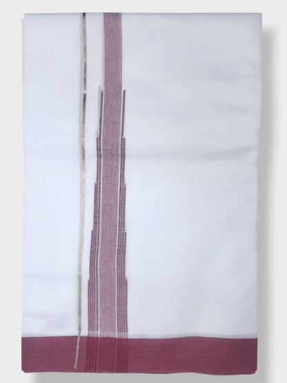 Pure White Cotton Men's Double Dhoti