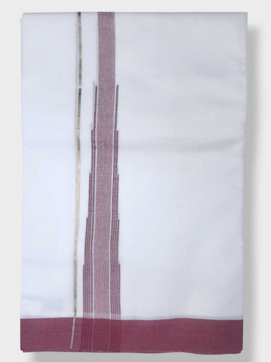 Pure White Cotton Men's Double Dhoti