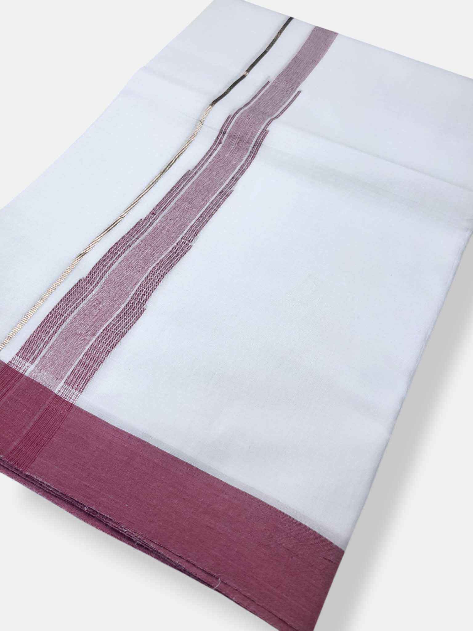 Pure White Cotton Men's Double Dhoti