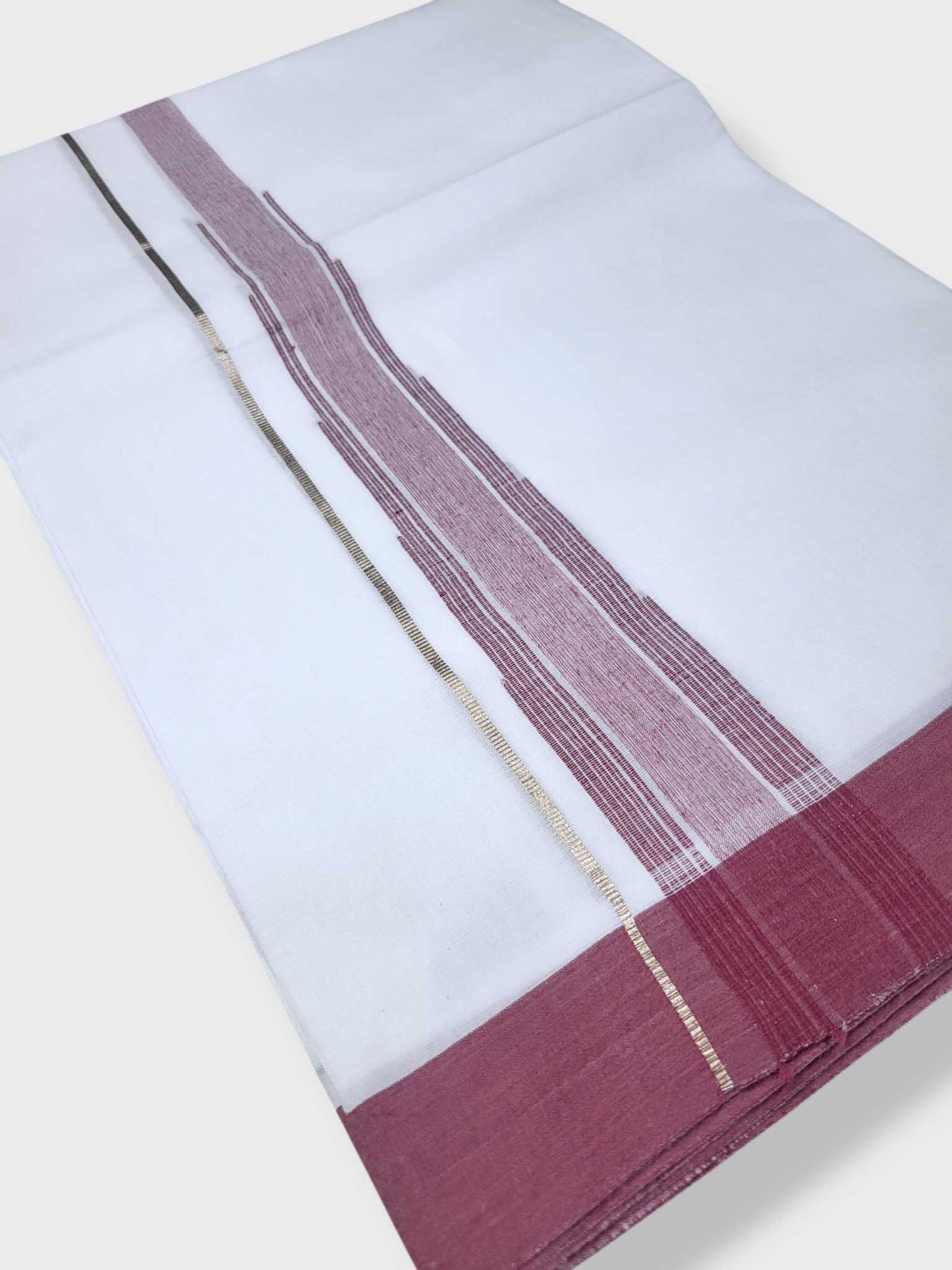 Pure White Cotton Men's Double Dhoti