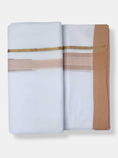 Pure White Cotton Men's Double Dhoti
