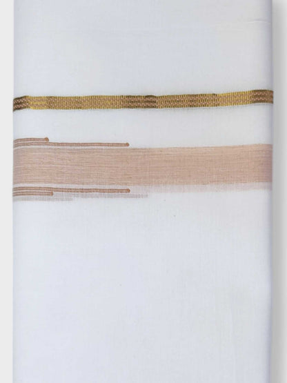 Pure White Cotton Men's Double Dhoti