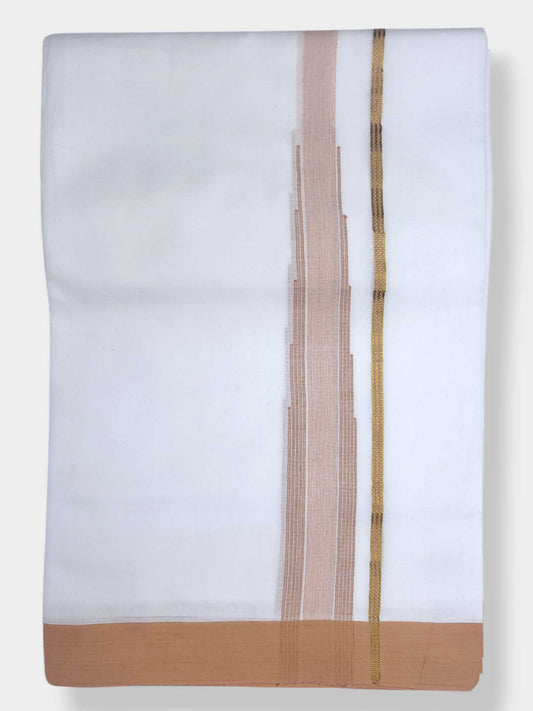 Pure White Cotton Men's Double Dhoti