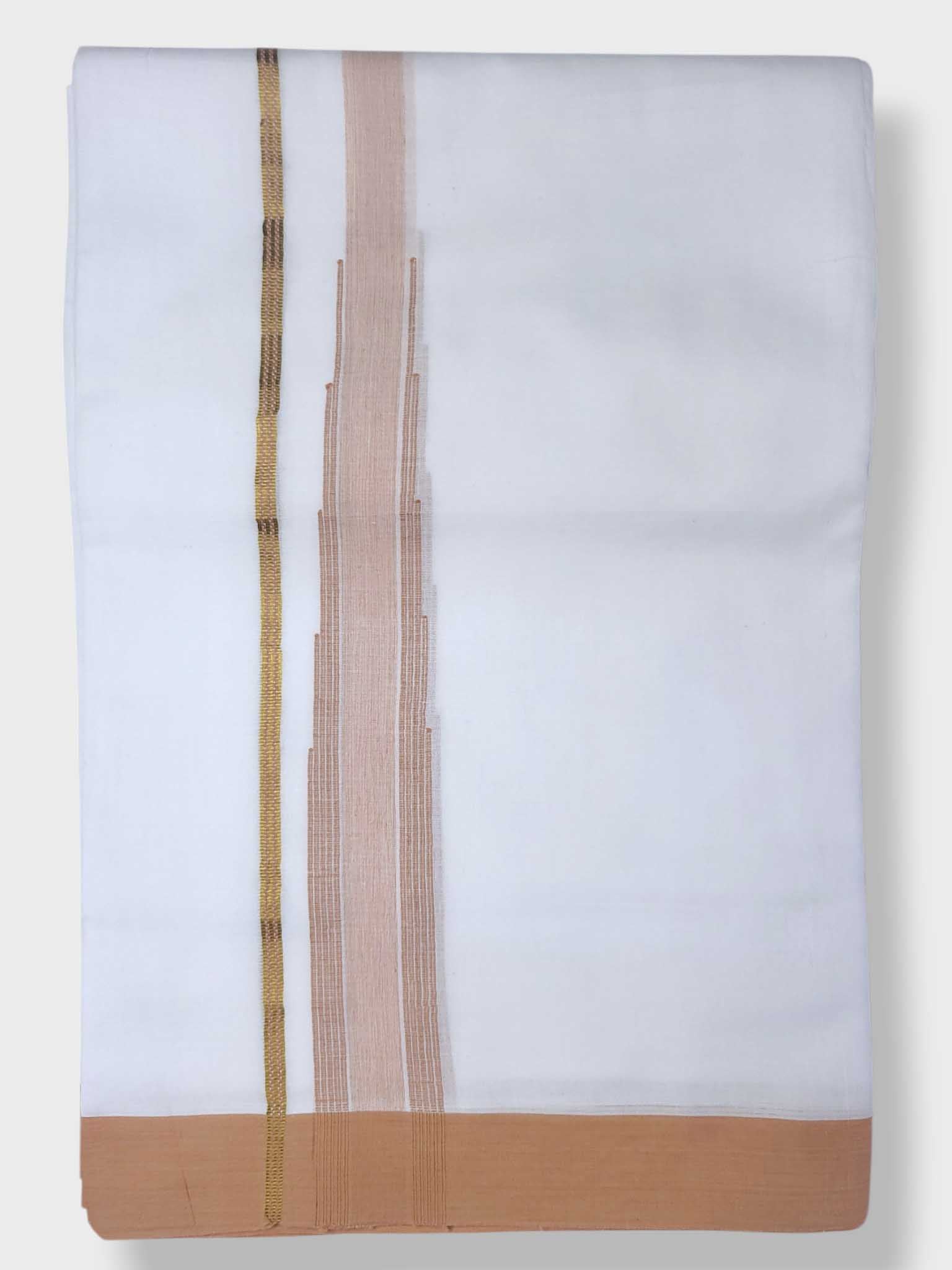 Pure White Cotton Men's Double Dhoti