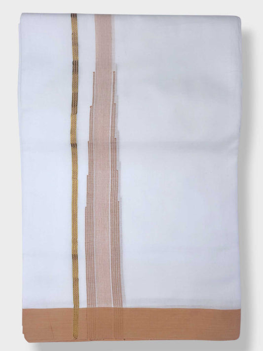 Pure White Cotton Men's Double Dhoti