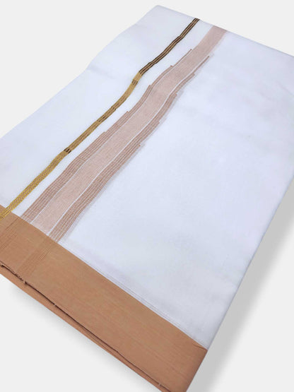 Pure White Cotton Men's Double Dhoti