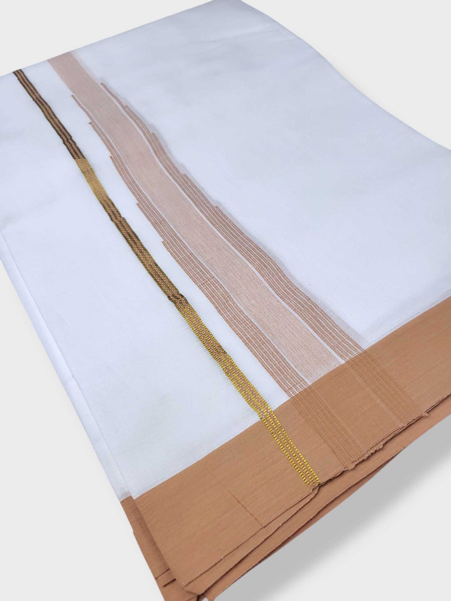 Pure White Cotton Men's Double Dhoti
