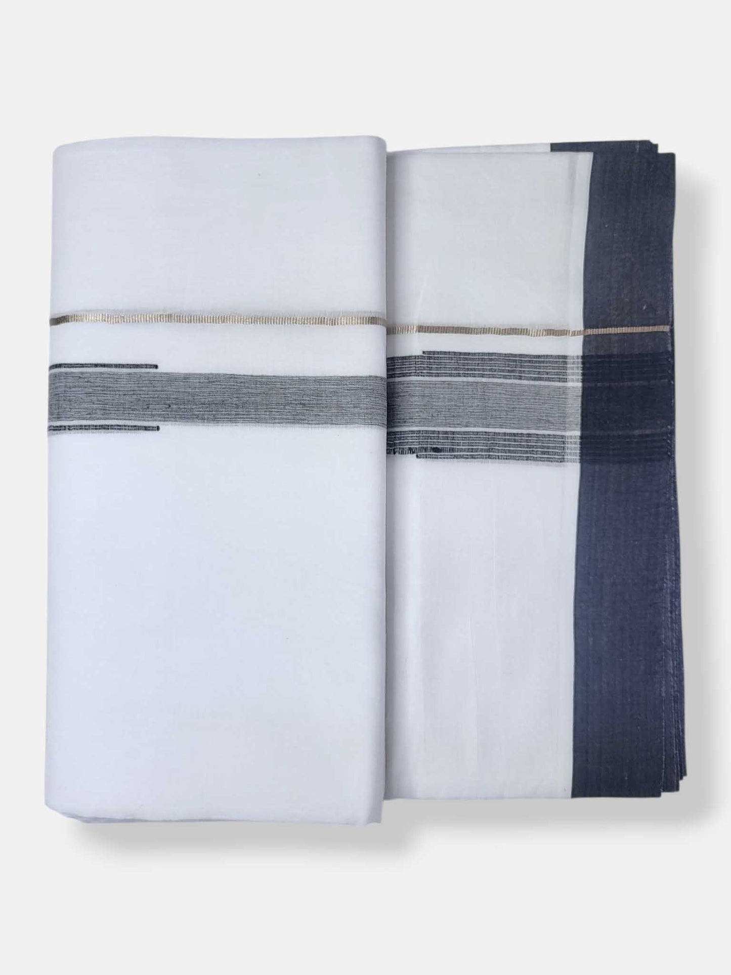 Pure White Cotton Men's Double Dhoti