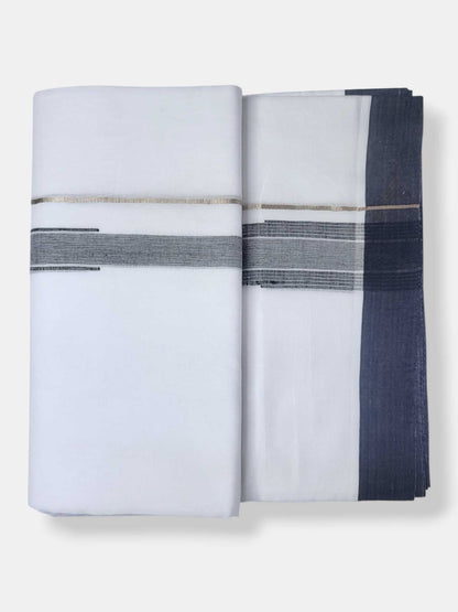 Pure White Cotton Men's Double Dhoti
