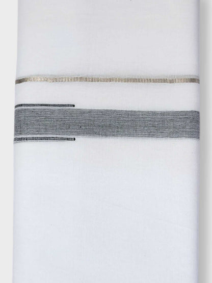 Pure White Cotton Men's Double Dhoti