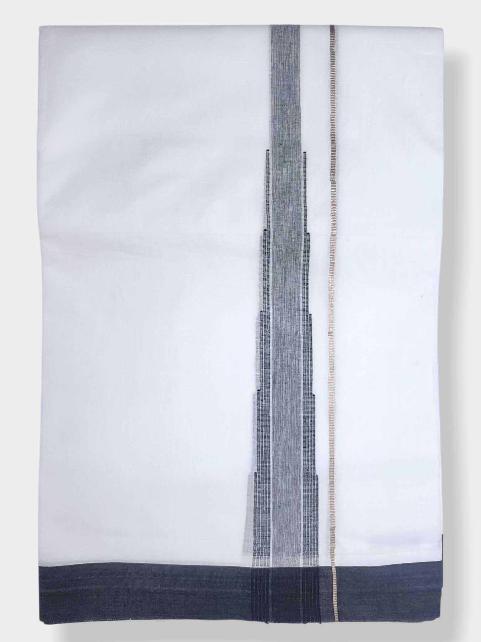 Pure White Cotton Men's Double Dhoti