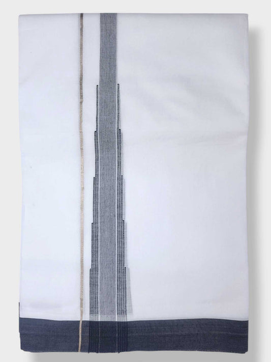 Pure White Cotton Men's Double Dhoti