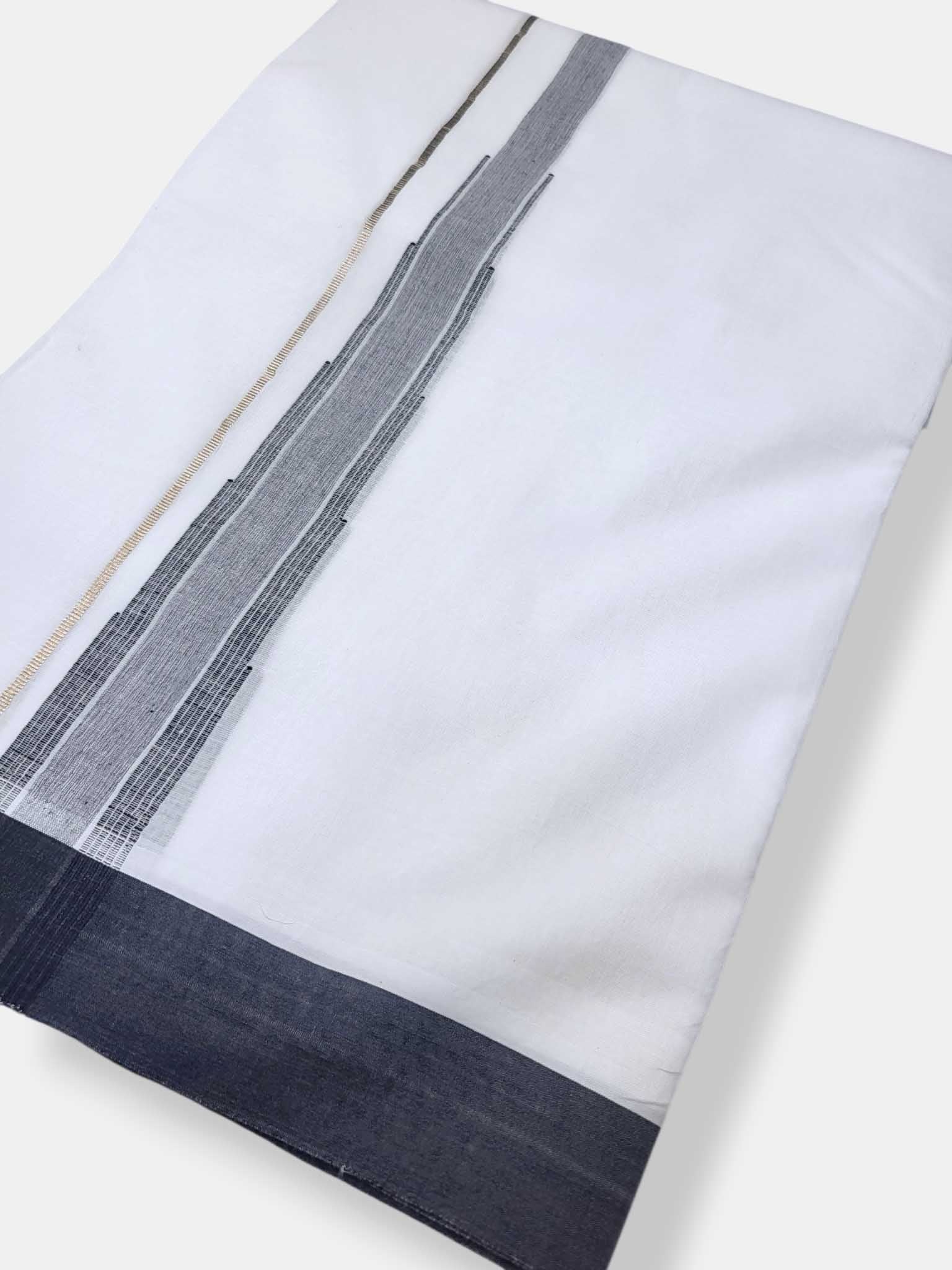 Pure White Cotton Men's Double Dhoti